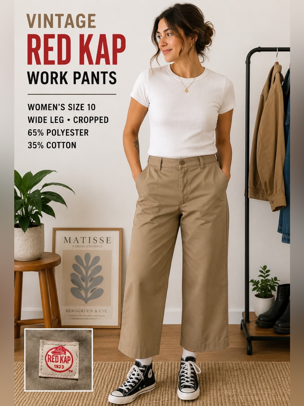 Vintage Red Kap Khaki Work Pants Women’s Size 10 Utility Chino USA Workwear